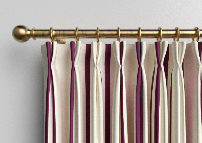 Winnies Stripe, Mulberry - Made to Measure Curtains - Image 10